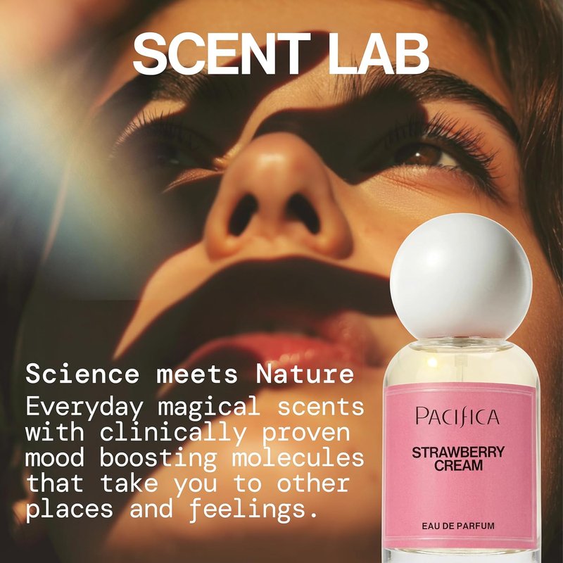 Pacifica Strawberry Cream Perfume for Women – Fruity Floral Eau de Parfum Spray with Strawberry, Vanilla, Jasmine & Sandalwood Notes, Long Lasting, Clean Beauty, 1 fl oz
