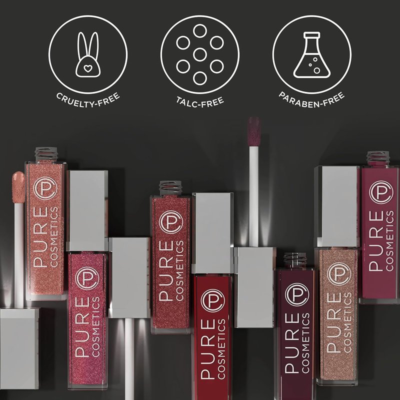 Pure Illumination Light-Up Lip Gloss - LED Applicator Brush & Side Mirror | Non-Sticky, Moisturizing Formula with Lanolin, Jojoba Oil & Vitamin E