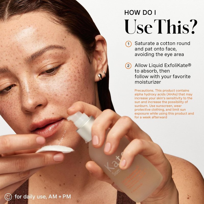 Kate Somerville Liquid ExfoliKate - Triple Acid Resurfacing Treatment | AHA Overnight Facial Exfoliator, 4 Fl Oz