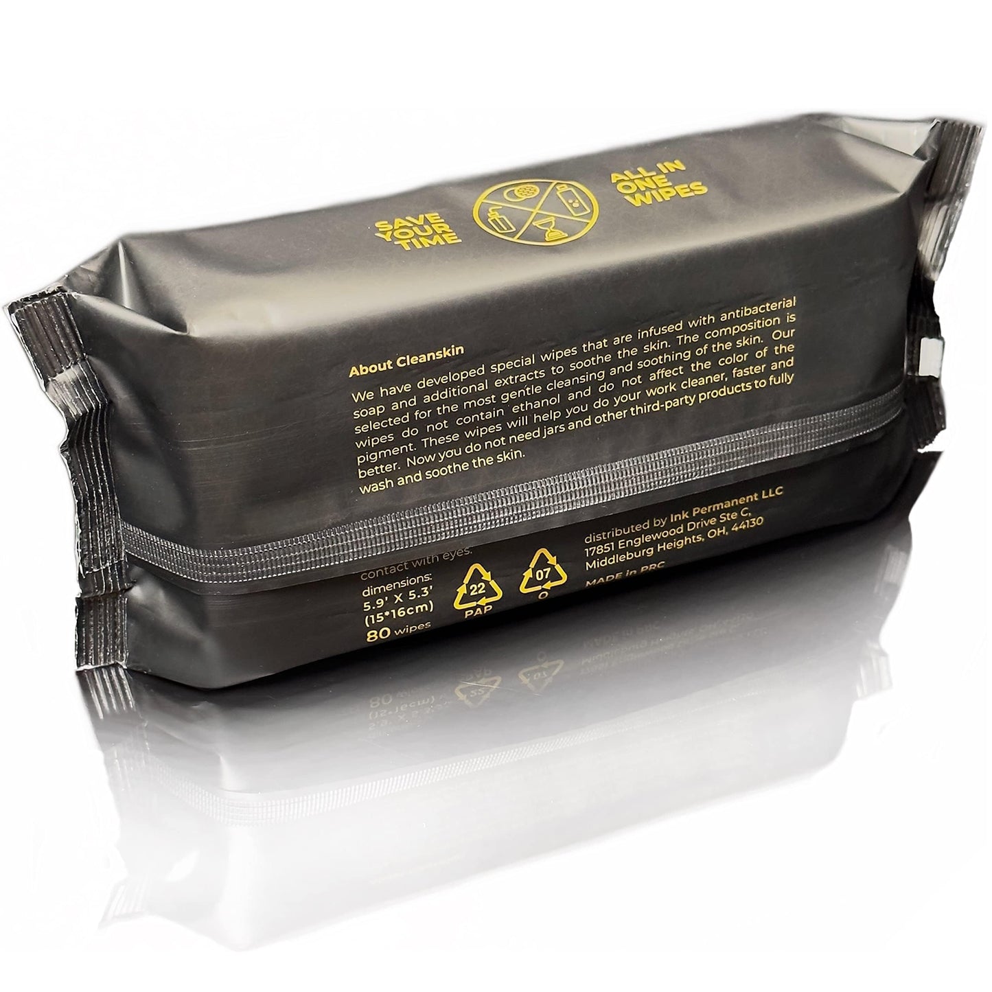 CleanSkin Cleansing Green Soap Tattoo Wipes All in One Solution Tattoo Wipes for during Tattooing | Tattoo Aftercare | Green Soap for Tattooing