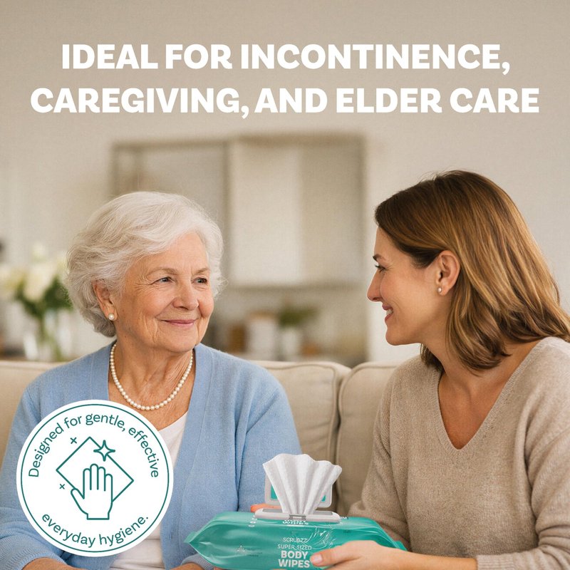 Adult Wipes for Elderly, Extra Large 8” x 12” – Thicker, Premium & Extra Moist No Rinse Whole Body Bathing & Incontinence Wipes – For Men and Women, Bed Bathing & Daily Hygiene – 200 Count