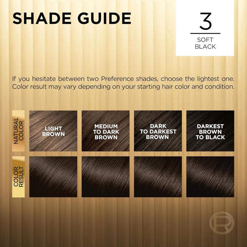 L'Oréal Paris Hair Color - Superior Preference Luminous Fade-Defying Dye, Soft Black 3 | Lasts Up to 9 Weeks
