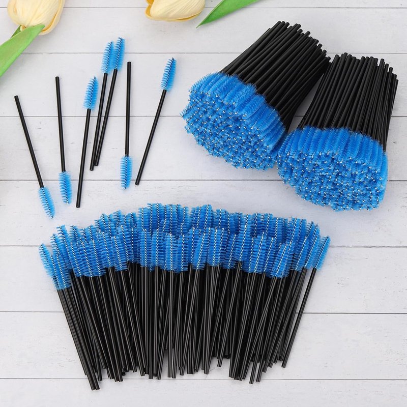 Disposable Mascara Wands - 500 Pack Eyelash Brushes for Extensions | Blue Spoolies