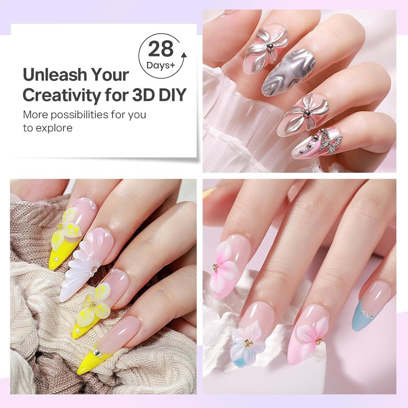 MIZHSE 3D Gel Nail Art - Non-Sticky Sculpting Gel for Home Manicure | 30g UV LED Soak Off