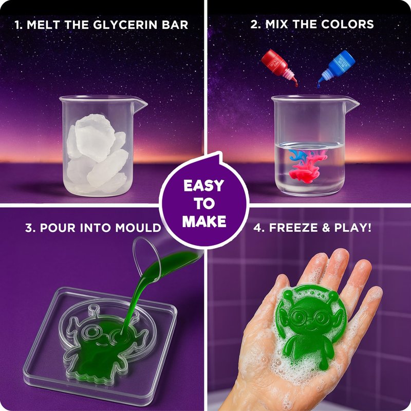 Doctor Jupiter Glow in The Dark Space Soap Making Kit for Kids Ages 4+ | Birthday Gift Ideas for Boys & Girls 4 5 6 7 8 12 Year Old, Space Craft Toys