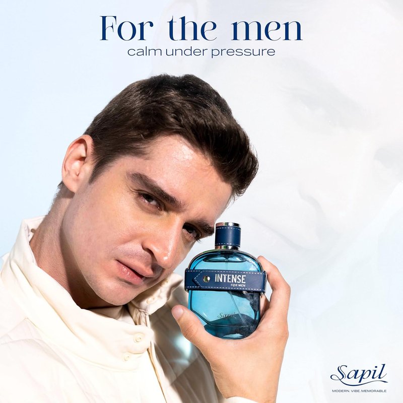 Sapil Intense Eau de Toilette for Men - Long Lasting Spicy Perfume with Lemon, Cardamom & Vetiver | 3.4 oz / 100ml
