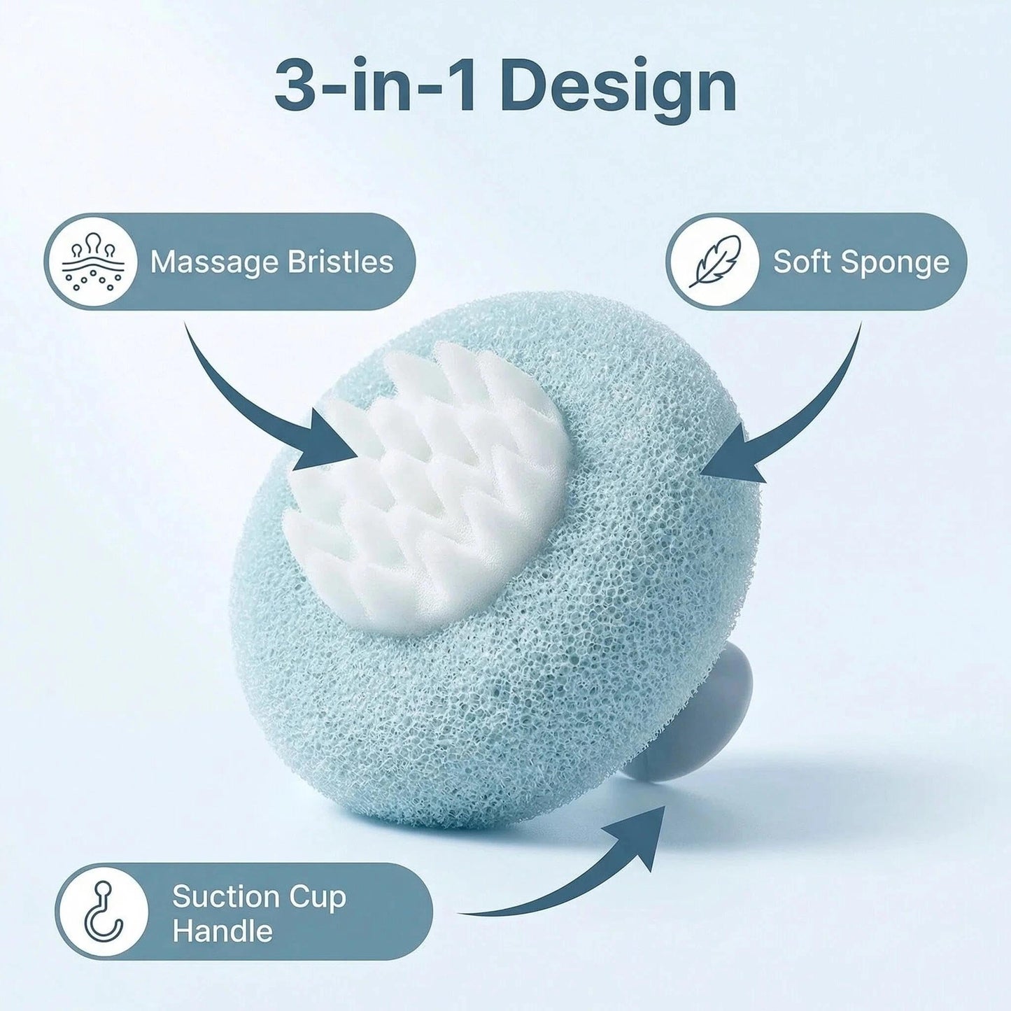 4 Pcs Super Soft Sunflower Suction Cup Bath Ball, New Upgraded 2-in-1 Sunflower Ball Exfoliating Bath Sponge Cleaning Brush, Mesh Shower Body Sponge Accessories for Women, Men