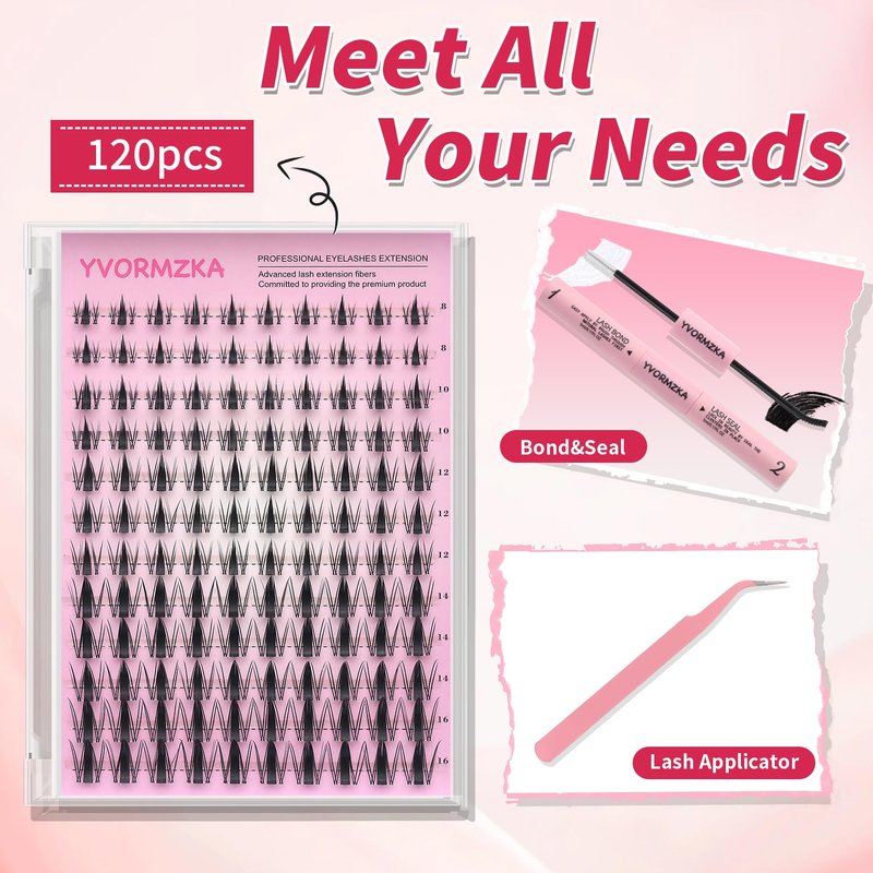 Manga Lash Clusters Kit-Eyelash Clusters.Wispy Lash Clusters Kit. Lash Clusters.Pro Lash. False Eyelashes & Adhesives. Diy Lash Extension Kit(Aesthetic‌ kit 120pcs)
