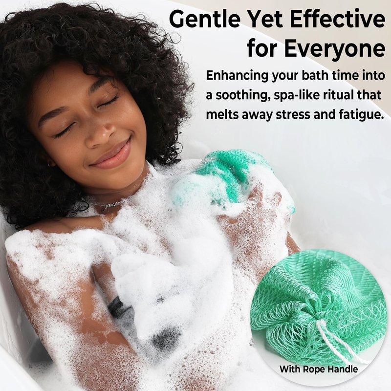 African Net Sponge Authentic - Exfoliating Body Scrubber Bath Sponge - Washcloth Back Scrub for Shower Body Exfoliator - Face & Skin Care Bathroom Essentials for Women