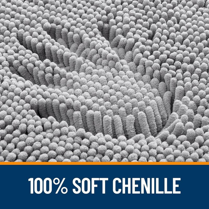 OLANLY Bathroom Rugs - Extra Soft Chenille Bath Mats | Quick Dry, Machine Washable, 30x20, Grey