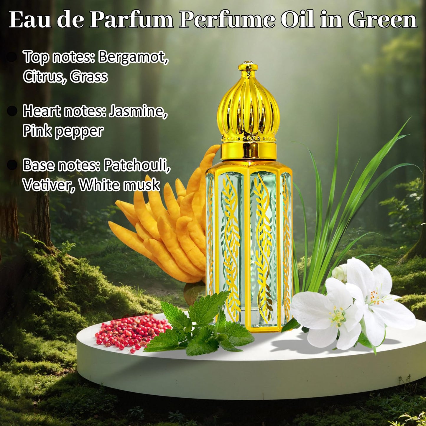 Tuteshow Arabic Perfume for Women, Floral & Fruity Arab Perfume Oil Roll On, Long Lasting Charming Fragrance, 0.4 fl. oz