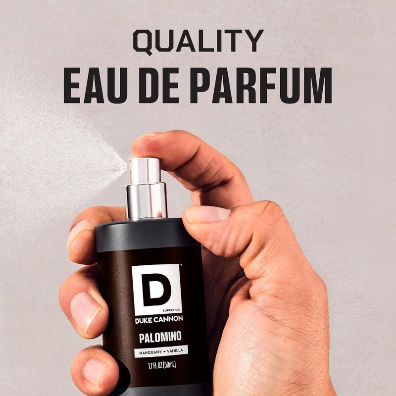 Duke Cannon Proper Cologne Palomino - Men's Eau de Parfum with Mahogany & Vanilla | 1.7 fl oz, Long-Lasting Scent