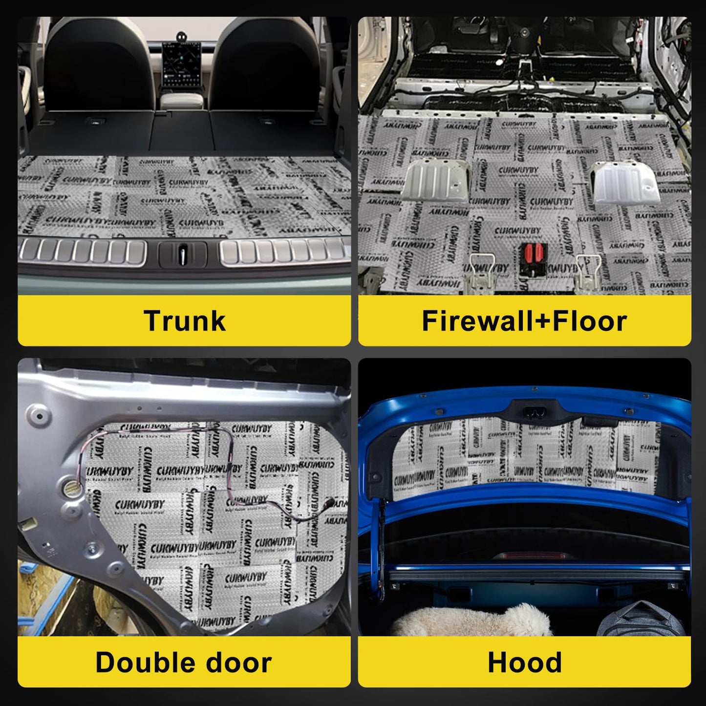 Sound Deading Material for Cars 50mil 50 sqft Car Sound Deadening Mat Butyl Automotive Sound Deadener Noise Insulation Vibration Dampening Material (46 pcs)