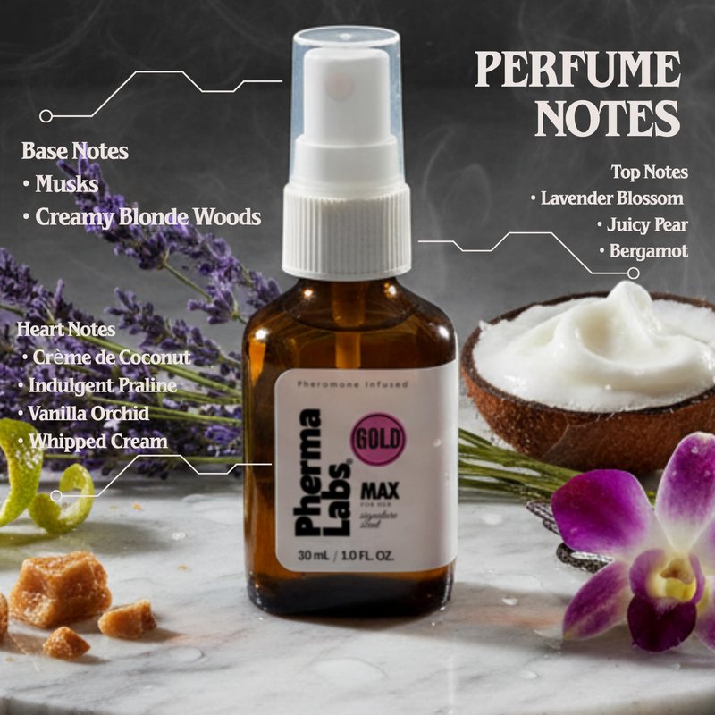 PHERMALABS MAX GOLD for Her – Pheromone-Infused Luxury Perfume for Women, Presence Enhancing Signature Scent, Long-Lasting Feminine Fragrance, 30ml