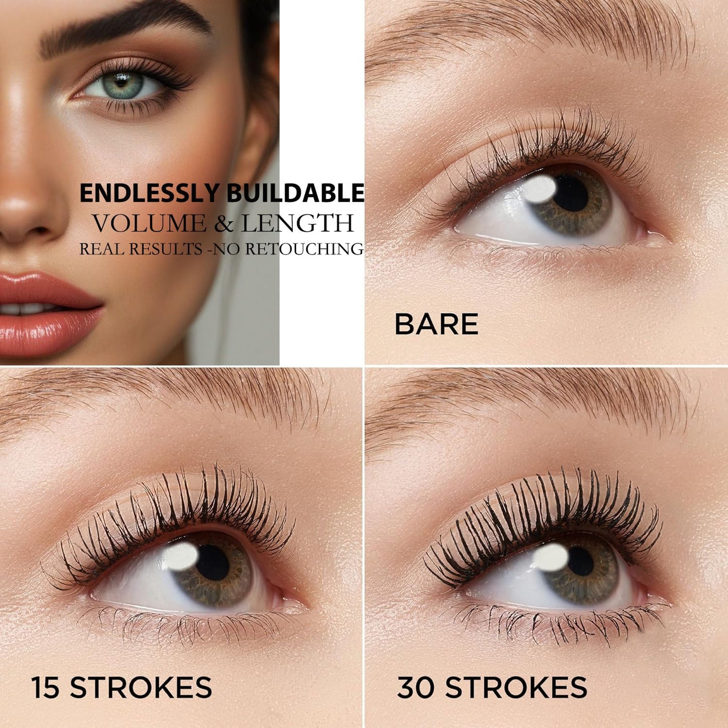 Skiennix Tubing Mascara for Mature Women - Volume & Length, Waterproof Formula | Includes Eyelash Curler (20ml)