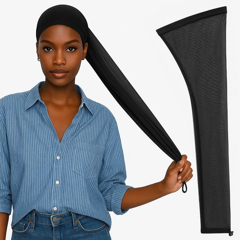 Celmuron Hair Weave Sleeve for Locs – 28Inch Black Breathable Stretch Mesh Protective Hair Sleeve Cover for Locs, Braids & Twists