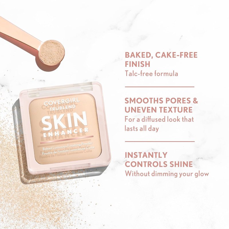 COVERGIRL TruBlend Skin Enhancer - Baked Luminous Face Powder with Hyaluronic Acid | 520 Cinnamon Roll