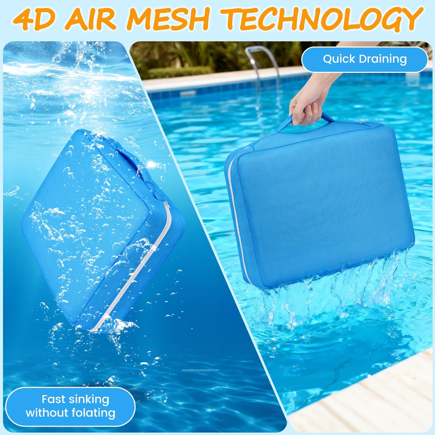 Hot Tub Booster Seat for Adults,Weighted 4D Air Mesh SPA Seating,Non-Slip Hot Tub Cushion with 5 Inch Lift for Outdoor Inflatable Tubs and Bathtubs, Pool, Washable & Quick Dry,Navy Blue