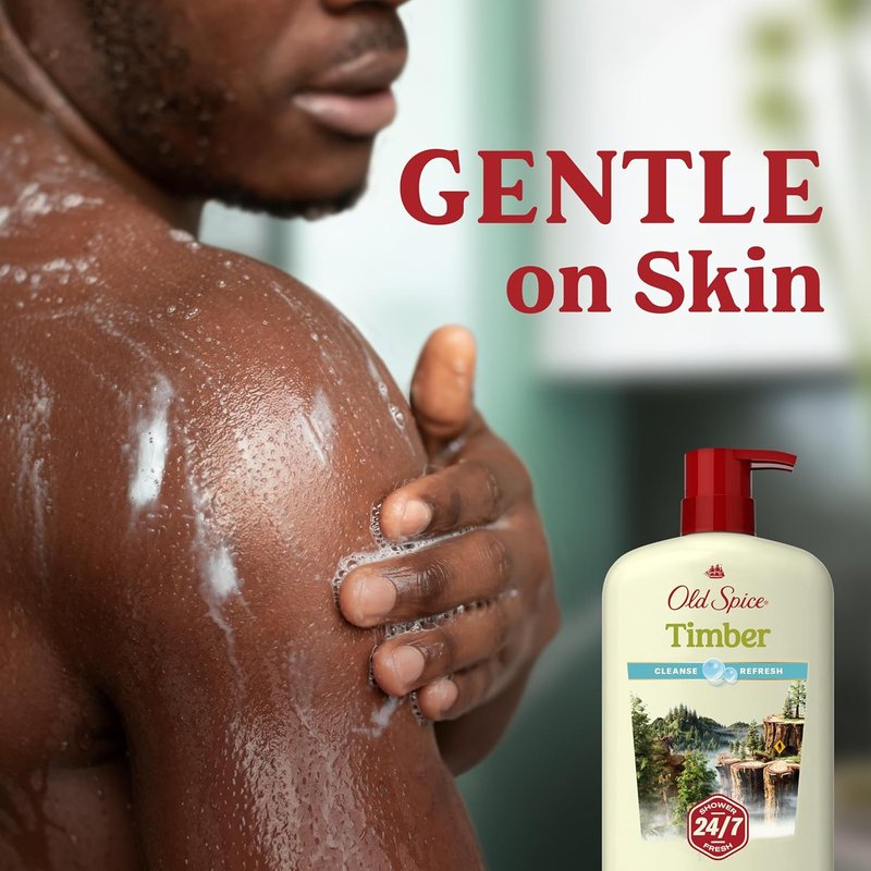 Old Spice Body Wash for Men - 24/7 Fresh Cleanse with Timber & Sandalwood Scent | 30 oz (Pack of 4)