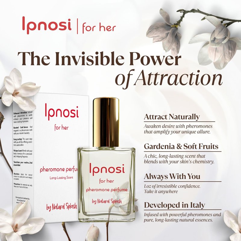Natural Splash Body Care lpnosi Pheromone Perfume for Women - Long Lasting Chic Scent with Gardenia & Fruity Notes, Confidence-Boosting Spray, Travel-Friendly, 1 fl oz