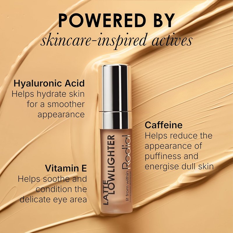 Rodial Latte Lowlighter - Hydrating Liquid Under Eye Brightener with Hyaluronic Acid & Vitamin E | 0.1 fl oz