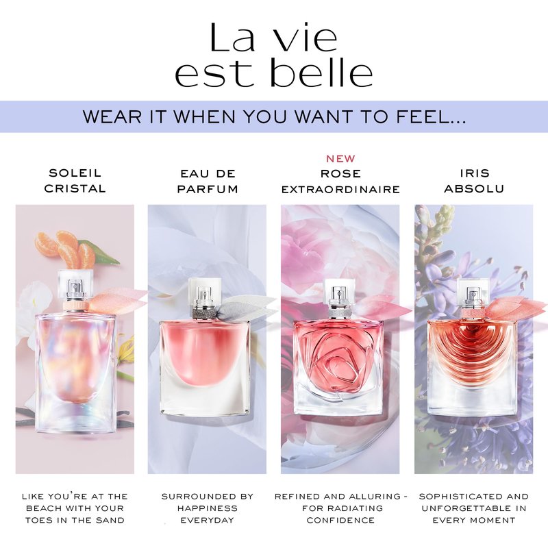 Lancôme La Vie Est Belle Eau de Parfum - Long Lasting Fragrance with Notes of Iris, Earthy Patchouli, Warm Vanilla & Spun Sugar - Floral & Sweet Women's Perfume, 3.4 Fl Oz