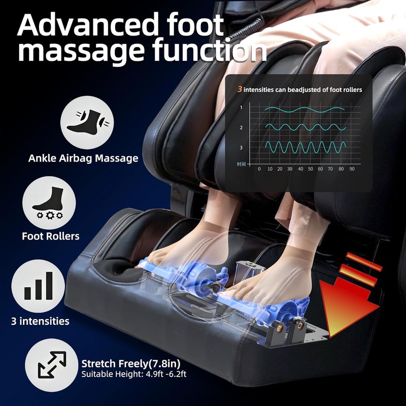 4D Massage Chair - Full Body Shiatsu Recliner with Heat & AI Voice Control | Zero Gravity Design, Foot Roller, 3-Zone Heating