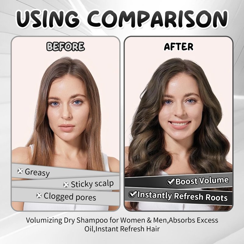 QIUFSSE Dry Shampoo Spray,Volumizing Dry Shampoo for Women & Men,Absorbs Excess Oil,Instant Refresh Hair,Contains Rice Starch,Replenishes Hair Keratin,Nourishes Hair Roots,7.61 oz