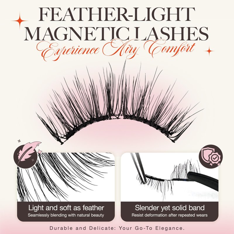 LASHVIEW Upgrade Magnetic Eyelashes with Applicator Reusable Soft Magnetic Eyelashes Natural Look No Glue Needed Lashes Kit Easy to Wear and Remove(A02)