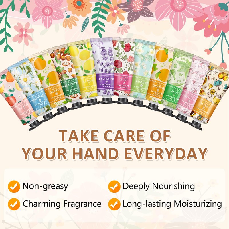 BESNEL 24 Pack Hand Cream Gift Set For Women, Teacher Appreciation Gifts, Mini Hand Lotion Travel Size in Bulk for Dry Cracked Hands, Graduation Gifts, Birthday Gift, Bridesmaid Gift,Party Favors