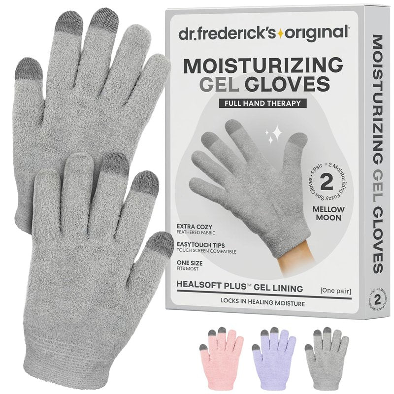 Dr. Frederick’s Original Moisturizing Gel Gloves – Deep Moisturizing and Fast Relief for Dry Hands – Touchscreen-Friendly – Mango Butter, Shea Butter, Jojoba, & Coconut Oil (Mellow Moon)