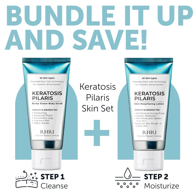 KP Bump Eraser Body Set with 10% AHA | Keratosis Pilaris Treatment | Keratosis Pilaris Lotion | Exfoliating Body Scrub | Ingrown Hair Treatment | Bundle Set for Bump, Strawberry Legs, Redness, Dryness
