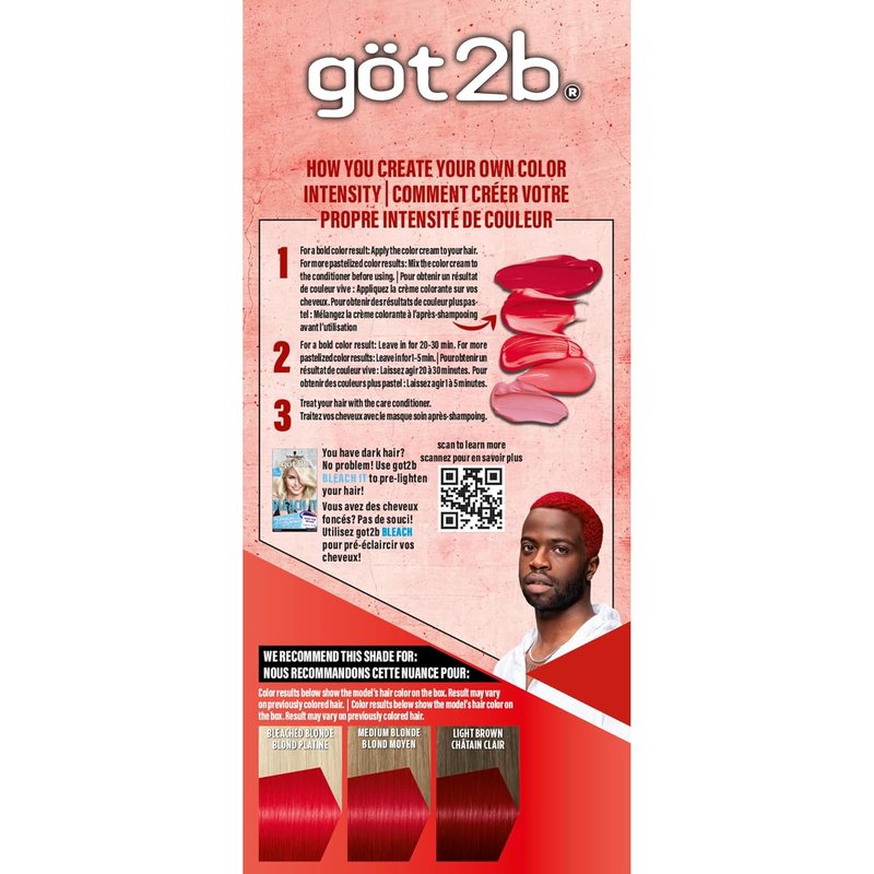 Got2b Color Remix - Customizable Semi-Permanent Hair Color in 092 Radical Red | Vibrant & Long-Lasting