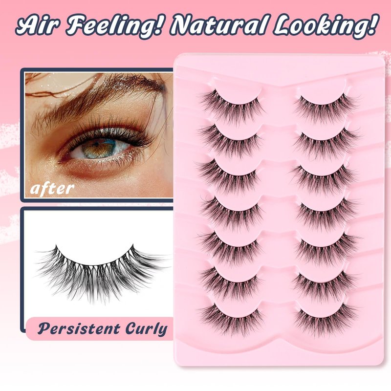 Siligli Lashes Natural Look Lash Strip False Eyelashes 7 Pairs