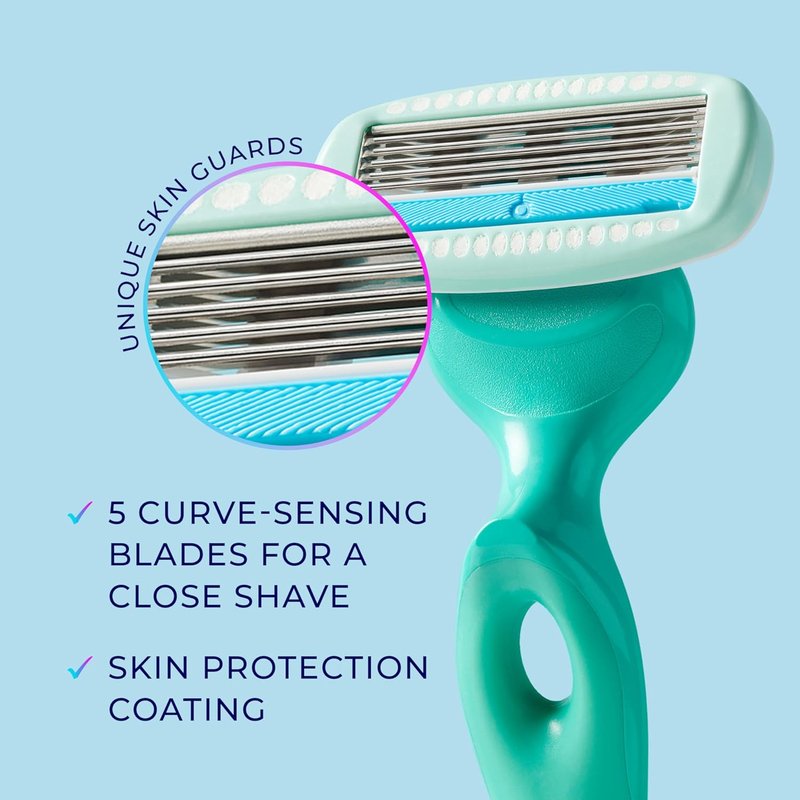 Schick Hydro Silk Razor Blade Refills - 5-Blade Sensitive Skin Razors for Women | 6 Count