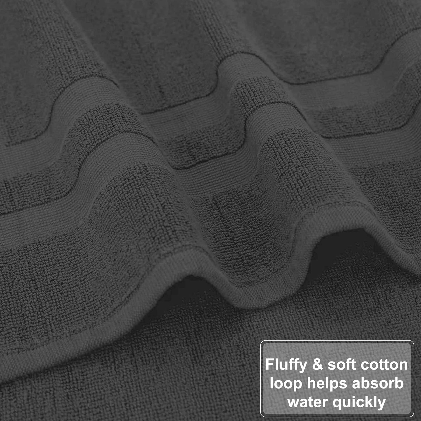 GOLD TEXTILES Premium Grey Bath Mat - 2 Pack 22x34 Inches - Not a Bathroom Rug - 100% Ring Spun Cotton - Highly Absorbent & Non Slip Shower Bathroom Floor Mat Towel - Machine Washable