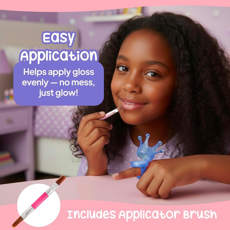 Skiennix Kids Lip Gloss Set - Non-Toxic Washable Lip Gloss Rings | Perfect Makeup Kit for Ages 3-12