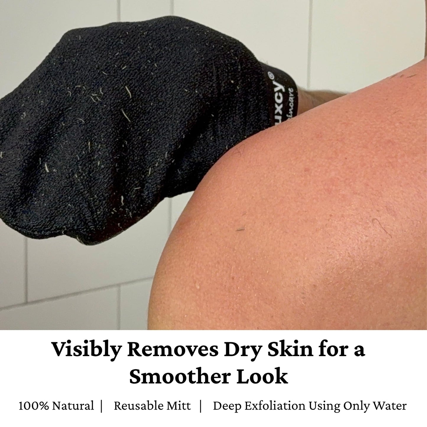 Luxcy Premium Korean Exfoliating Mitt & Body Scrubber Glove, Viscose Fiber Dead Skin Remover for Smooth, Radiant Skin, Shower Skincare, Keratosis Pilaris Treatment & Self-Tan Prep (1 Pack)