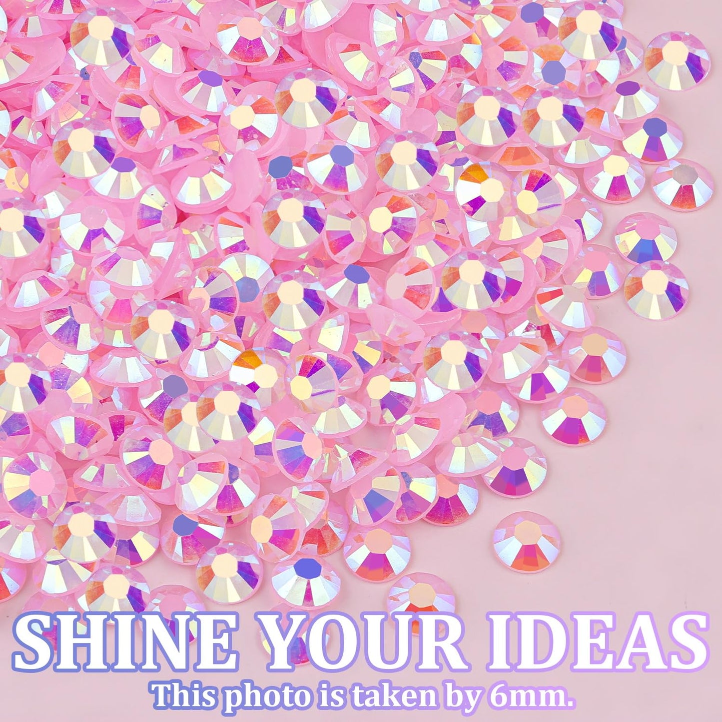 Skiennix Resin Jelly Rhinestones - Light Pink AB Flatback Crystals with B7000 Glue | 1 Box for DIY Crafts
