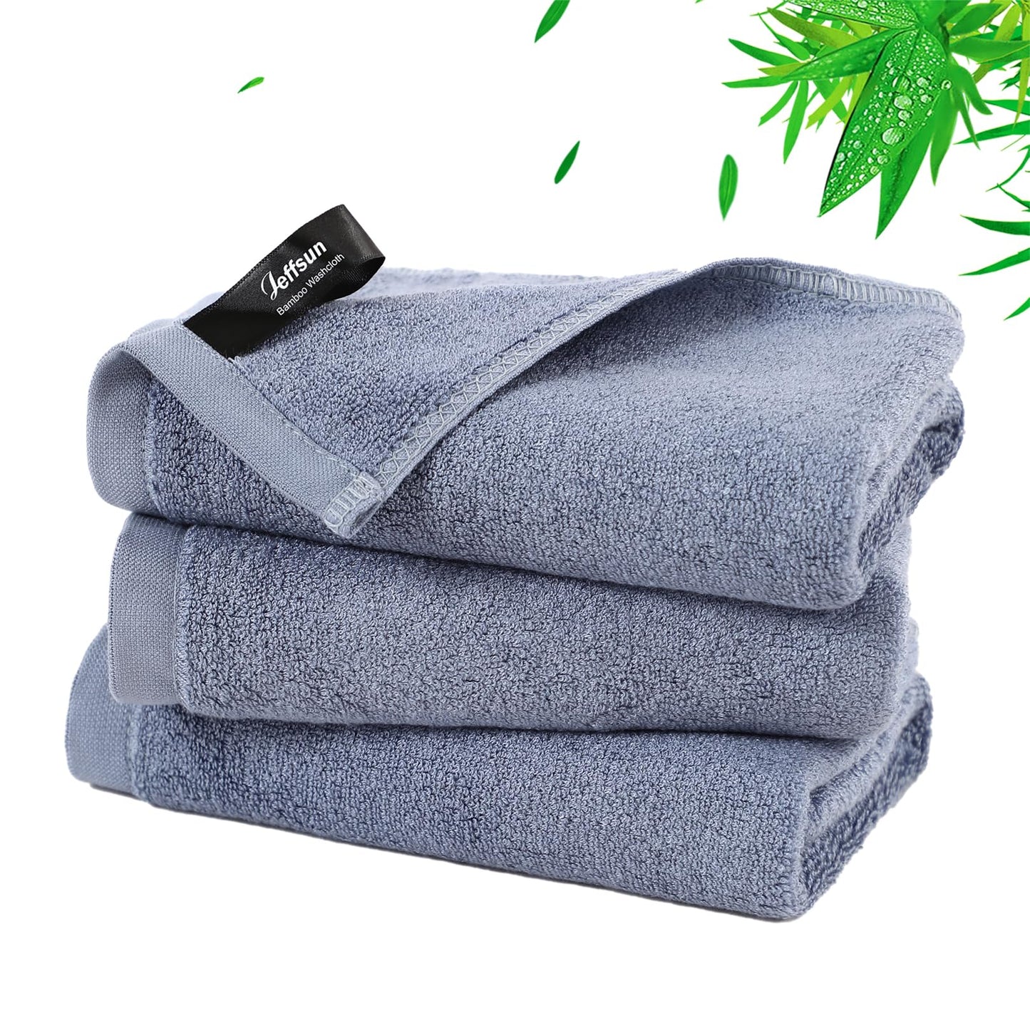Reusable Makeup Remover Towels, 13x13 inch Extra Large Wash Cloths for Face and Body, Super Soft and Gentle Face Towel on Sensitive Skin, Easy to Rinse Fast Dry Denim Blue Facial Cleansing Cloths