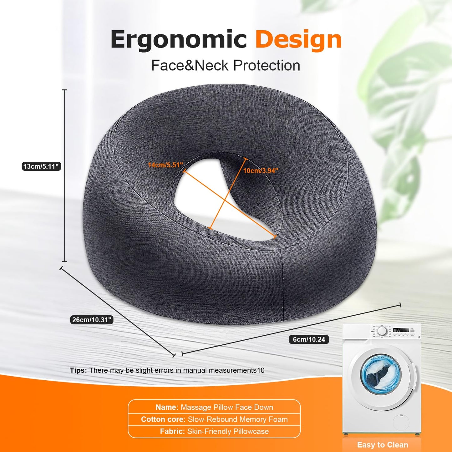 Zonngoo Massage Face Cradle Headrest for Bed,Face Down Pillow Massage Sleeping,BBL Pillow After Surgery,Post Eye Surgery Recovery,Pillow for Stomach Sleeper (Dark Gray Pro)