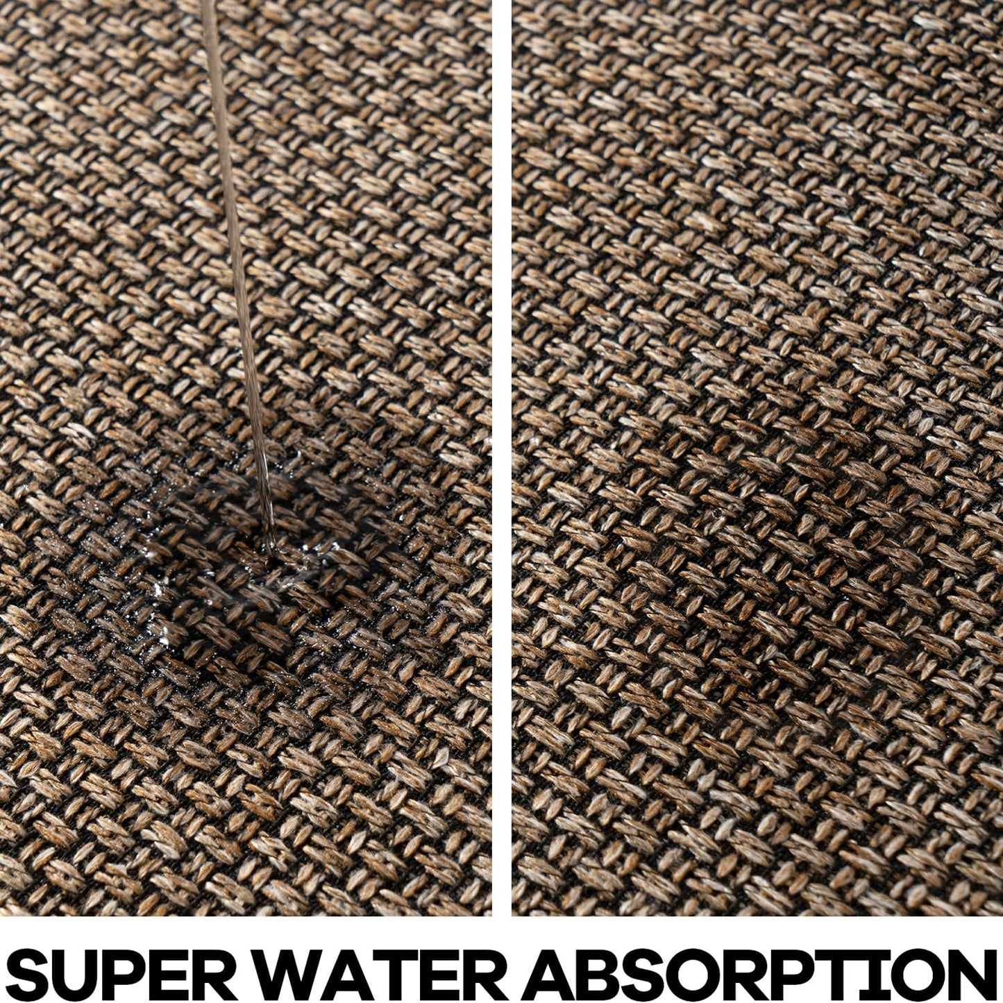 Hargiis Kitchen Rug, Rubber Non Slip Kitchen Rugs Washable, Absorbent Runner Mat for Floor, Machine Washable Standing Mats for in Front of Sink, Door, Laundry, Entryway, Entrance (Brown, 47" × 17.3")