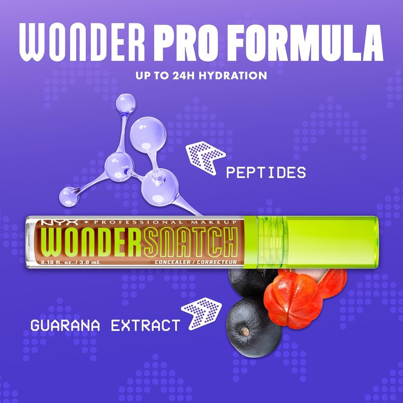 NYX Wonder Snatch Concealer - Brightening, Lifting Full Coverage Makeup | 24HR Wear, Vegan - Cappuccino