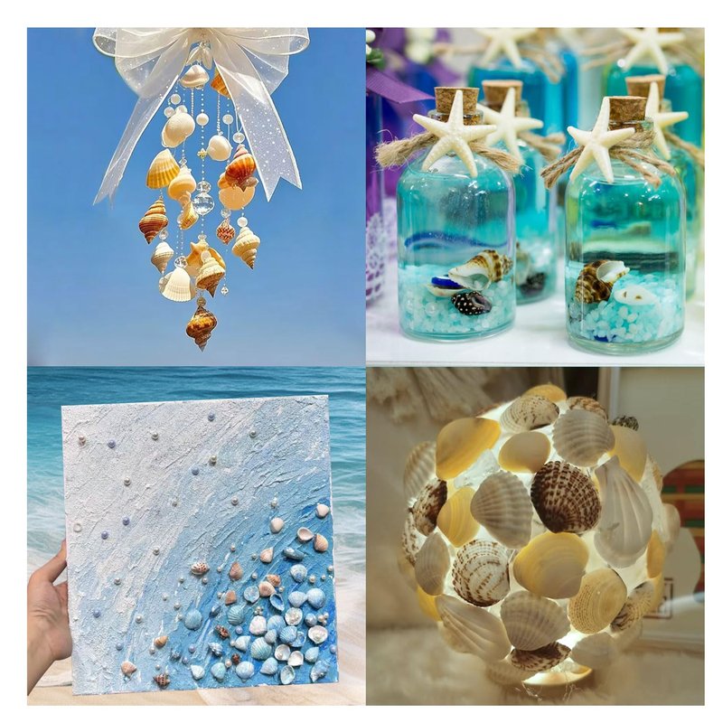 1200 PCS Natural Seashells, Joyfulmap Tiny sea Shells & Small Starfish for Decorations, Mixed Ocean Beach Spiral Shells for Crafting, Fish Tank, Beach Theme Party, Wedding Decor, DIY Craft Supplies