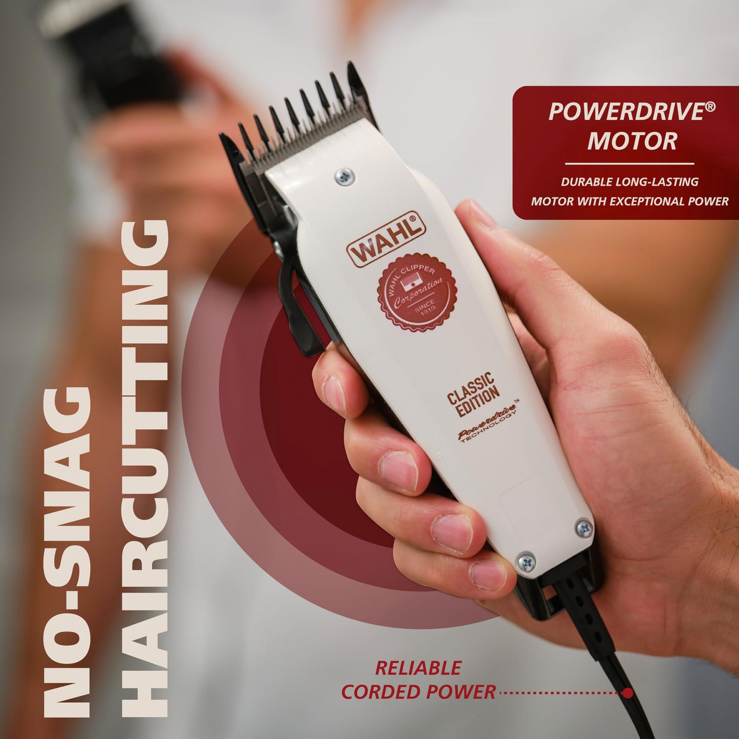 Wahl USA Classic Edition Corded Hair Clippers & Cordless Hair Trimmer for Men, Women & Children – POWERDRIVE Motor for Smooth, Consistent Haircutting & Touch-Up Trimmer – Model 3029167