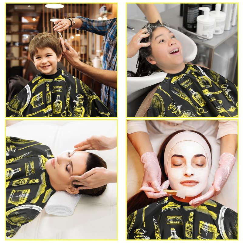 2 Pcs Barber Capes for Men with Adjustable Neckline Size, Profesional Barber Cape, Waterproof and Cleanable Haircut Cape, Hair Cutting Capes for Hairdressing Dyeing Salon Men Women Kids Adult