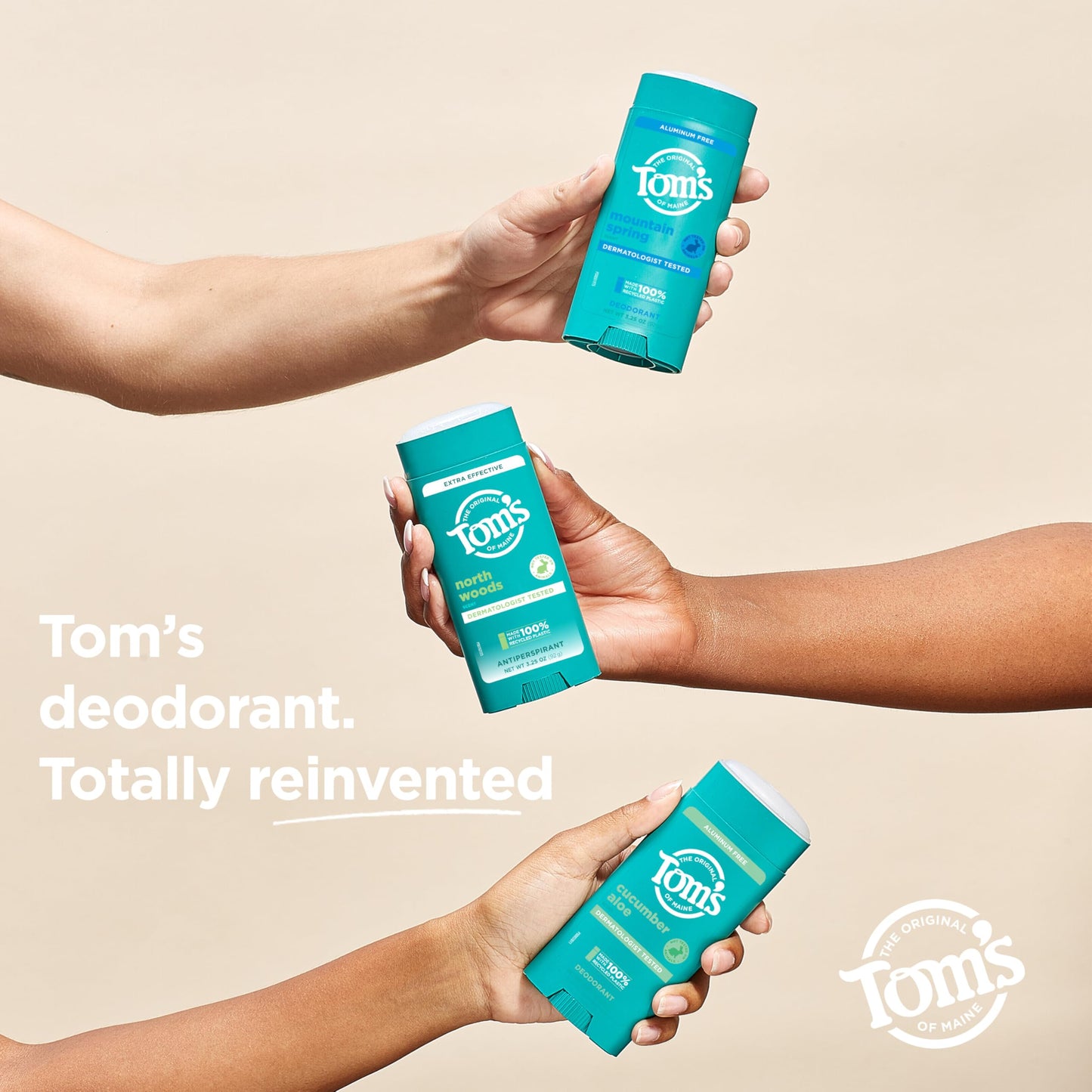 Tom’s of Maine North Woods Antiperspirant Deodorant for Men and Women,48 HR Odor & Sweat Protection,Patchouli and Lavender Scent,3.25 oz,(Pack of 4)