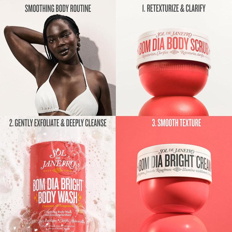 Bom Dia Bright Body Scrub - Exfoliating & Hydrating Formula | 220g/7.8 oz