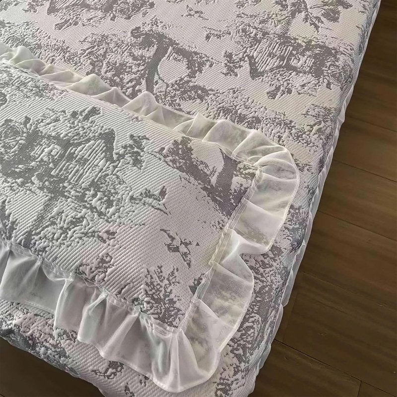 Massage Table Cover - Thickened Spa Table Skirt with Face Hole | Fits 75" x 31.5" - Gray