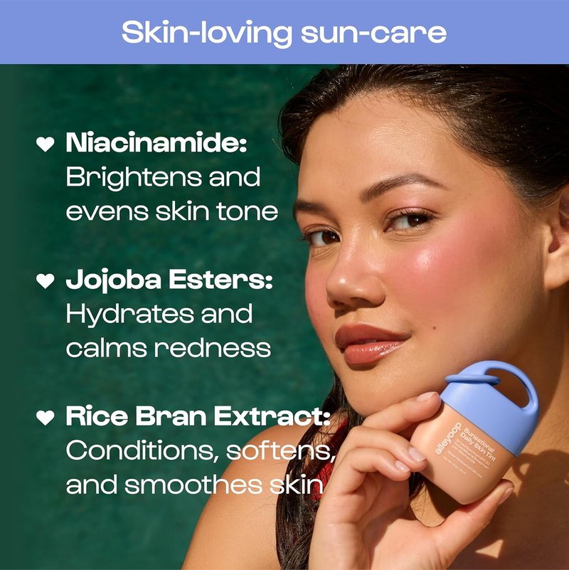 Alleyoop Sunsational Tinted Moisturizer SPF 50 - Hydrating Mineral Face Sunscreen with Jojoba | Vegan & Cruelty-Free (Halo)